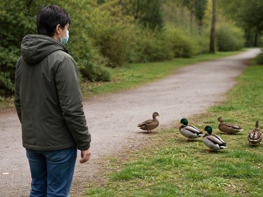 Person in Washington outdoors observing wild birds from a safe distance
