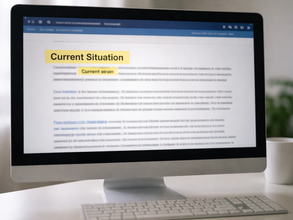Close-up of a computer screen showing an agency webpage with highlighted “Current Situation” and strain area.